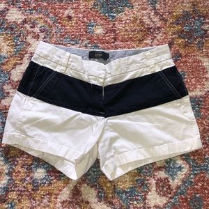 White and navy shorts jcrew chino shorts